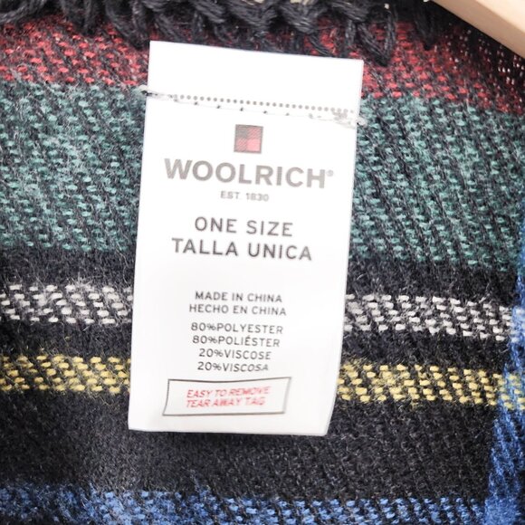 Woolrich Plaid Poncho Wrap Shawl One Size Polyester &‎ Viscose - Picture 4 of 5